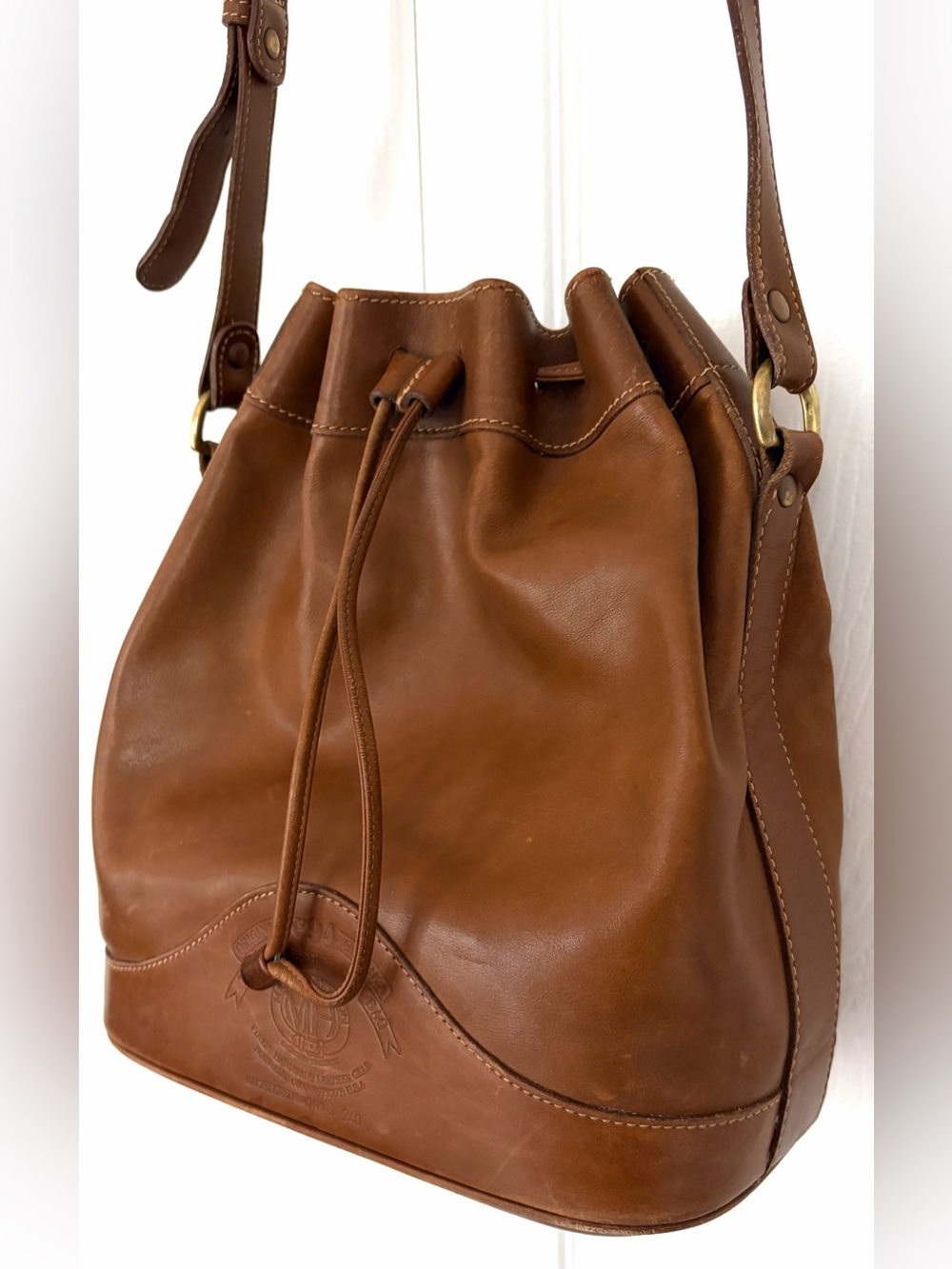 Ghurka Bag Vintage Bistro Marley Hodgson Bag No 94 Bucket Drawstring Cognac